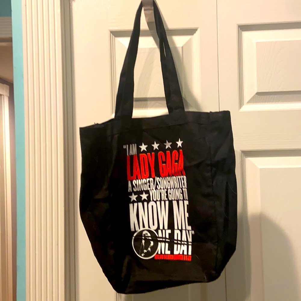 Lady Gaga VIP black canvas bag.